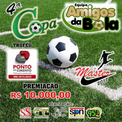 Vem aí a 4ª Copa Amigos da Bola de Futebol Master - Troféu Ponto do Cimento