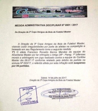 Medida administrativa disciplinar N° 0001/2017