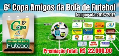 QUARTAS DE FINAL: Jogos deste fim de semana (06/05 - 07/05) pela 6ª Copa Amigos da Bola de Futebol