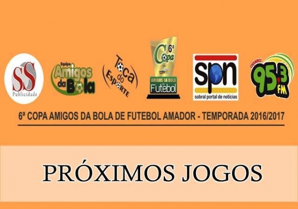 Jogos deste fim de semana (29/04 - 30/04) pelas oitavas de final da 6ª Copa Amigos da Bola